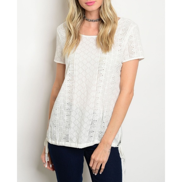 White Slub Tee Top {Hem & Thread} - Picture 2 of 3